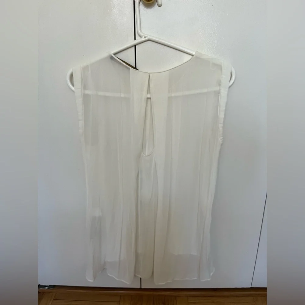 Zara White Pleated Top - Picture 2 of 5